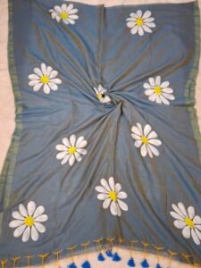 Kathi saree with flower painting