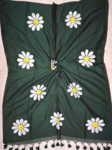 Kathi saree with flower painting